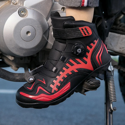 Men's Motorcycle Racing Boots – Mid-Calf Off-Road Riding Shoes
