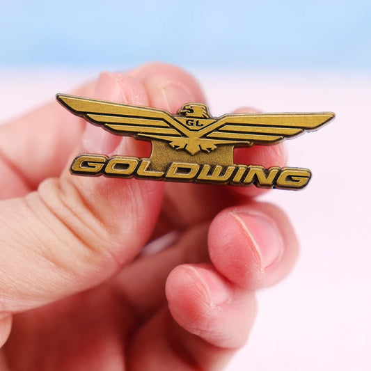 Eagle Wing Motorcycle Brooch Badge | Vintage Metal Enamel Biker Pin