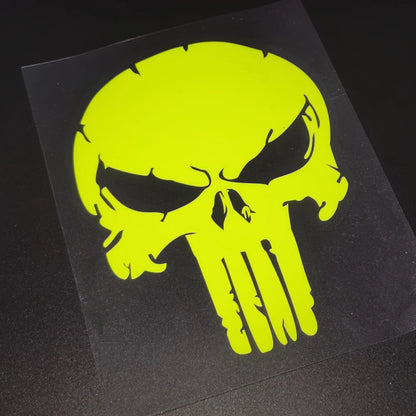 Skull Cracked Reflective Motorcycle Sticker – Waterproof PVC Tank & Fairing Decal