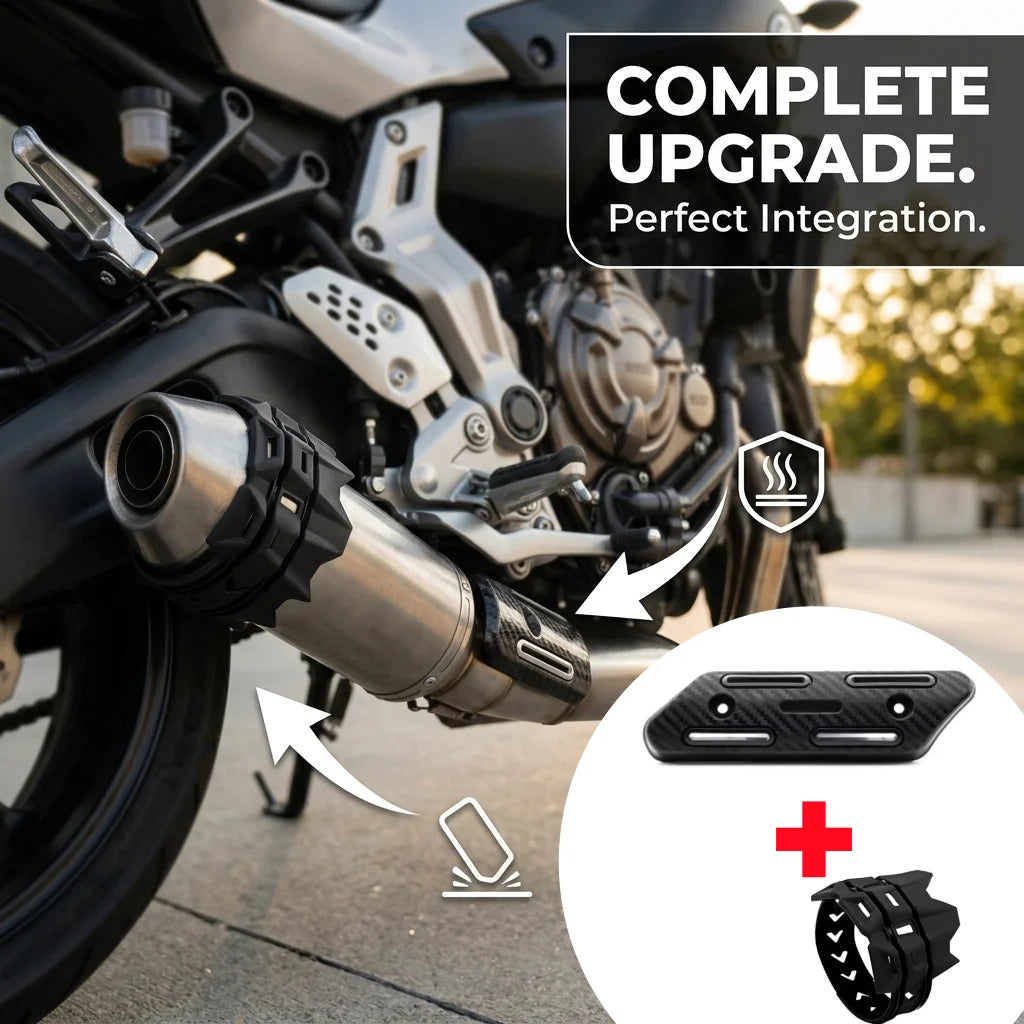 Hitzeschutzabdeckung für Motorrad-Auspuff – Rohrschutz gegen Verbrühungen