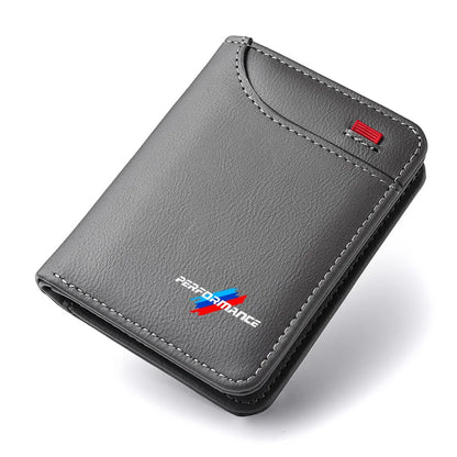 Performance Leather Wallet – RFID Card Holder for Car Enthusiasts